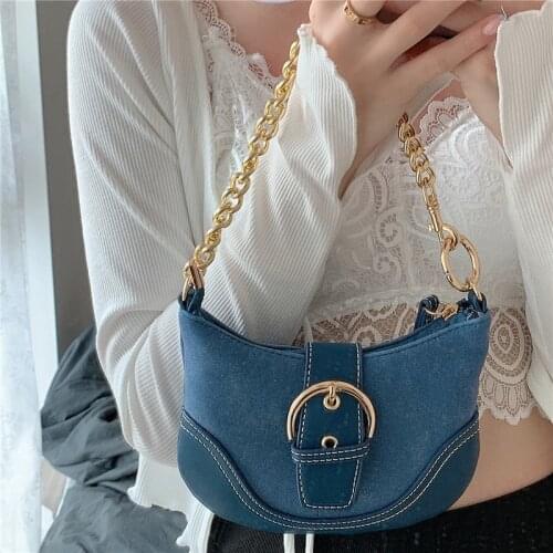 Designer Vintage Solid Color Chain Small Shoulder Bags For Women Trend Simple Handbags and Purses Female Travel Messenger Bag