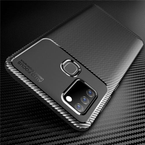 For Samsung Galaxy A21S Case Soft Silicone Slim Carbon Fiber Anti-knock Case For Samsung Galaxy A21S Cover For Samsung A21S Case