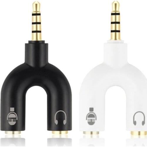 For Xbox One Adapter (TRRS) Headset Headphone Mic 2 to 1 Splitter for PS4 PC Laptop Ear Headset Headphone Audio Adapter