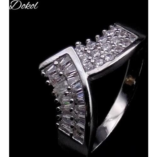 DOKOL Noble Crown Shape Women Rings With Sparkling Trapezoid Cubic Zirconia Silver Color Fashion Bridal Ring anillos DKR0008