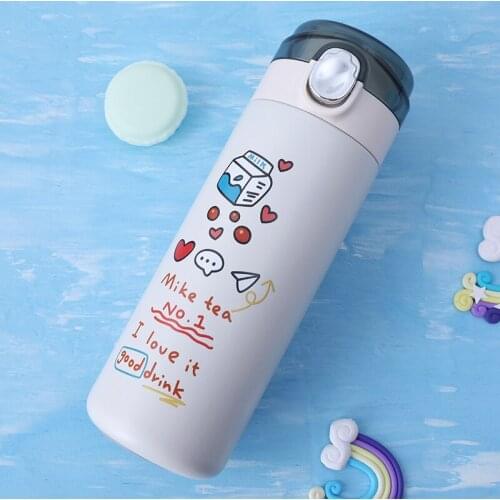 Insulation Cup Bouncing Cup 304 Stainless Steel Locking Childrens Male and Female Students Cute Simple Style Travel Water Cup