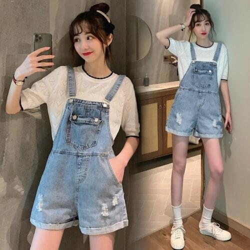 Women clothing denim fabric rompers summer overalls women playsuits suspenders shorts jeans women overalls summer rompers jeans