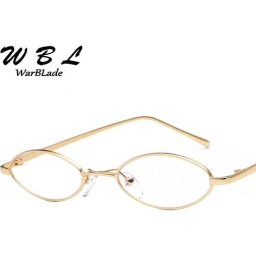 WarBLade 2018 Gold Small Oval Glasses Frame For Men Retro Metal Frame Clear Lens Optical Eyeglasses Frame Women Unisex