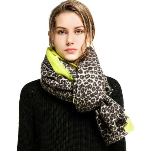 Fashion Scarf warm thickened leopard print pattern girth womens long and wide scarf in stock