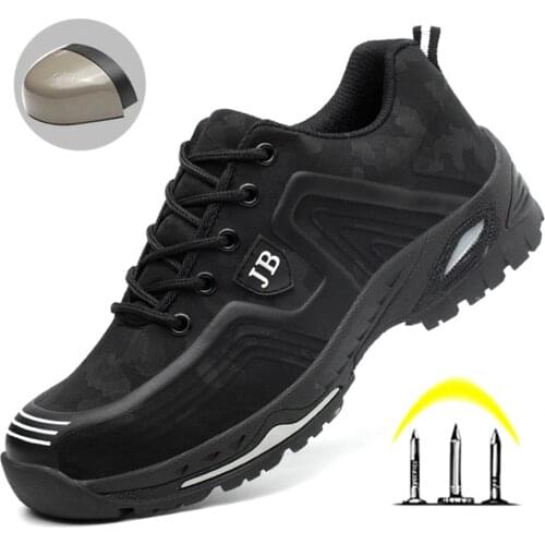 Mens Safety Shoes Indestructible Steel Toe Cap Working Shoes Outdoor Sports Sneakers Fashion Breathable Non-slip Shoes for Work