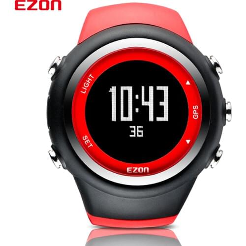 Mens Digital GPS sport watch for Outdoor Running and Fitness 50M Waterproof Speed Distance pace EZON T031