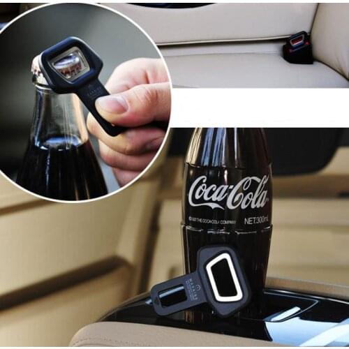 New Arrive Car safety belt clip Brand New and High quality Car Seat belt buckle Vehicle-mounted Bottle Opener Dual-use