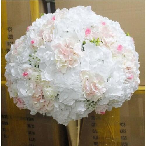 SPR new table centerpiece flower ball light pink with Babysbreath artificial rose wedding flower backdrop decoration arrangement