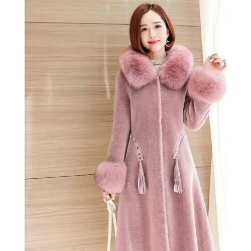Real Fur Coat Women Sheep Shearling Winter Coat Women Korean Slim Womens Clothing Cute Abrigos Mujer Invierno 2020 8122-1 YY607