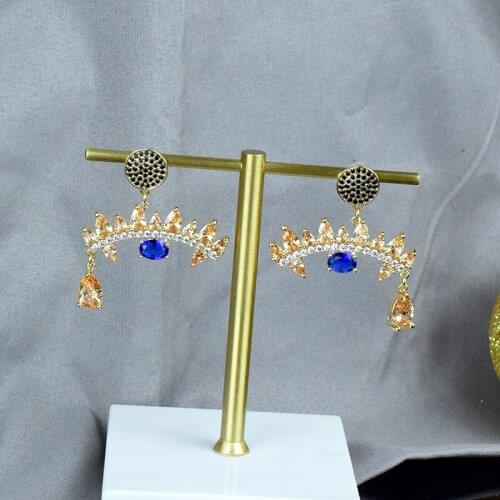 Hot brand pure 925 sterling silver individual eye shape earrings, designed for women gold luxury jewelry, party accessories