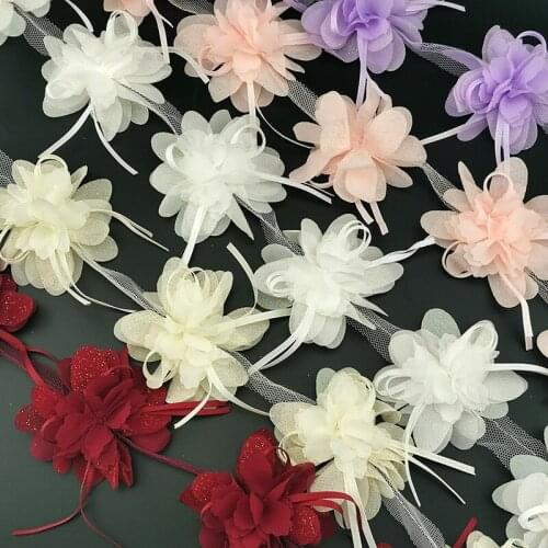 10pcs/roll)80mm Chiffon Streamer Flower Lace Fabric Dress Clothing Accessories Hairpin Making Handmade DIY Crafts Materials