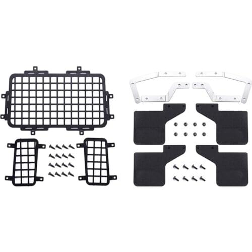 Stereoscopic Rear Window Mesh Net with Rubber Front and Rear Fenders Mud Flaps for MN D90 D91 D99S MN99S 1/12 RC Car