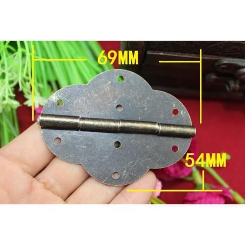 UNILOCKS 4Pcs 69 * 54MM Large Oval Hinge Antique Wooden Wine Box Hinge Flat Hinge 8 Holes