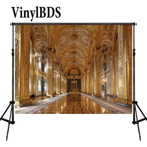 VinylBDS Photography Backdrops 10x10ft Church Backdrop Wedding Backdrop Golden Building Backgrounds for Photo Studio