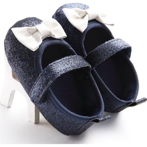 Foreign trade baby bow 0-1 years old female baby soft bottom spring and autumn toddler shoes