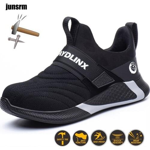 Work Safety Shoes For Men Summer Breathable Boots Construction Anti-Knock Steel Toe Men Safety Work Sneakers Large Size