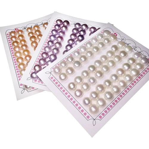 Excellent quality 3A half hole Button shape loose pearls 2mm-10mm cheap price white/pink purple Natural freshwater pearls