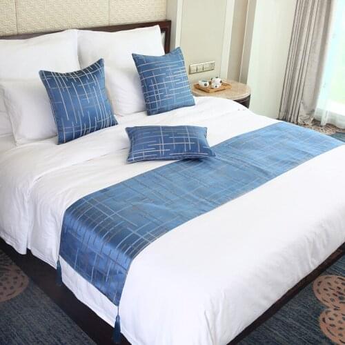 1pc Geometric Strips Bedspreads Polyester Bed Runner Luxurious Bed Flag Decoration Bed Cover For Home Hotel Use