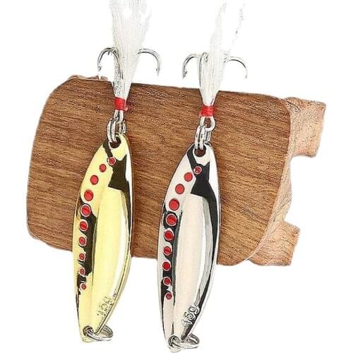 1Pc Metal Spinner Spoon Fishing Lure Baits Sequins with Feather Treble Hook Tackle fishing lure set