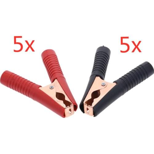 10Pcs Metal Car Battery Clips Crocodile Alligator Test Clamps 100A 90mm Red&Black