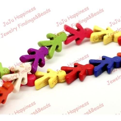 2Strands/Pack Mixed Howlite stone Girl Loose Beads 22x16mm 480