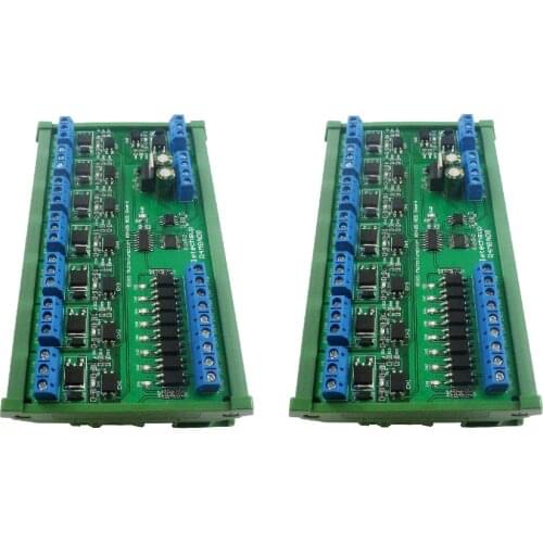 2x DC 12V/24V 8I8O Digital RS485 Modbus RTU Switch Control Board DIN35 C45 Rail Box MOSFET Module R4M8A08