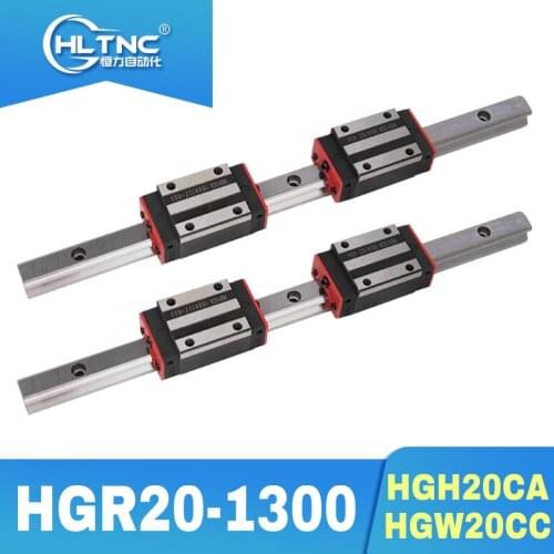 20mm linear guideways HGH20 1300mm 2 pc + linear rails block HGH20CA /HGW20CC 4 pc FOR CNC router