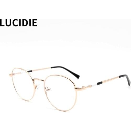 LUCIDIE 2021 Fashion Women Metal Glasses Frame Round Eyewear Optics Frame Luxury Prescription Eyeglasses Frames Optical Eyewear