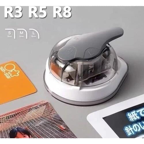 3-in-1 Mini corner trimmer Corner Rounder Punch R3/R5/R8mm Round Corner Trimmer Cutter for Card Photo Paper Laminating Pouches