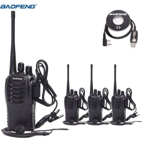 4 PCS Baofeng BF-888S Walkie Talkie 5W Two-way radio Portable CB Radio UHF 400-470MHz 16CH Comunicador Transmitter Transceiver