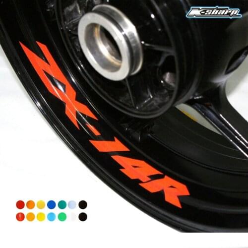 8 X custom inner rim decals wheel reflective sign Stickers stripes Fit KAWASAKI ZX-14R