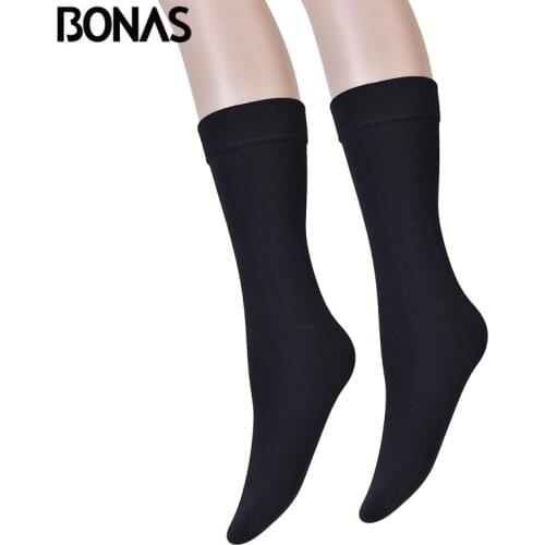BONAS 3pcs/lot Womens Warm Stockings Plus Size Lower leg Knee 46cm Stocking Winter Short Women Girls Stockings Female Erotic