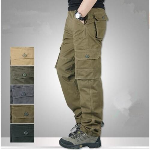 Mens Casual Trousers Menswear Cargo Pants Overalls Multiple Pockets Mens Casual Pants Men Trouser Cargo Pants Men