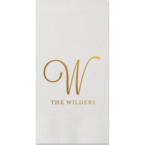 50 Personalized Guest Towels Dinner Napkins Wedding Hostess Gift Monogram Custom Printed Paper Hand Towels milestones birthday