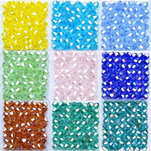 AAA Quality 100pcs/pack 4mm crystal bicone beads spacer glass beads loose beads Bracelet Accessories for Jewelry making DIY