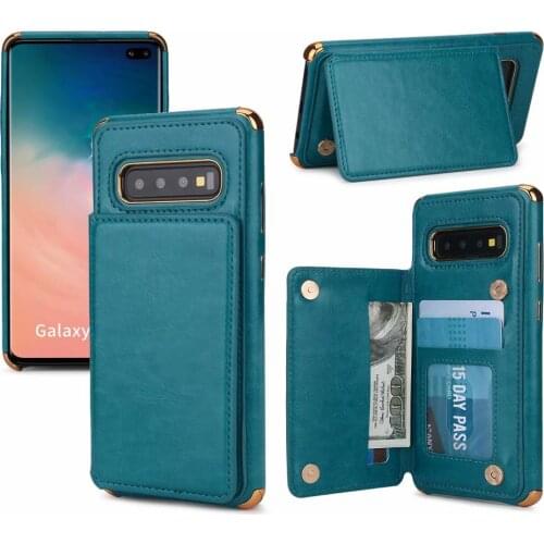 Phone Shell For Samsung Galaxy Case S9 Plus S10 Plus Note10 Note 10+ Stand Cover Flip PU Leather Wallet Plug-in card Funda