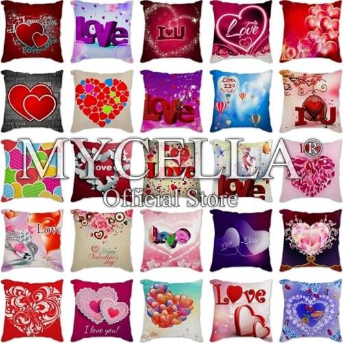 Valentines Day Gift Pillow Cover Mr and Mrs Cushion Cover Printed Throw Pillowcase for Home Sofa Decorative Pillows Car Decor