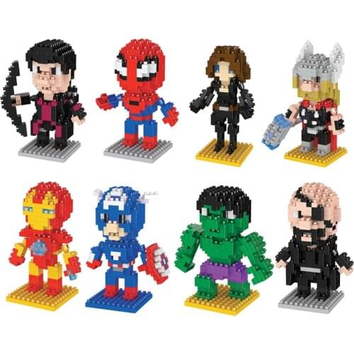 Avengers Building Blocks Hulk Thor Loki Captain America Mini Bricks Action Figure Assemble Bricks Model Toys For Christmas Gift