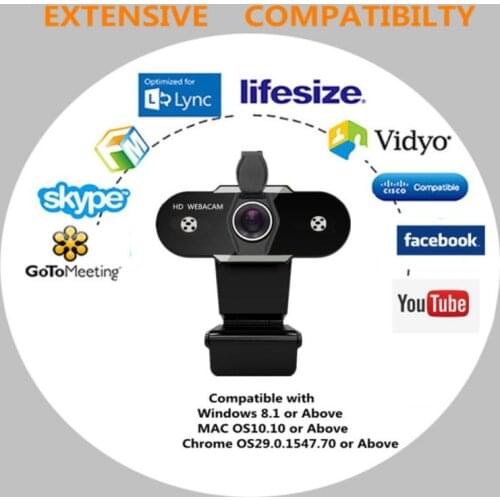 Full HD 2K Webcam For Computer Auto Focus Camera With Micphone Adjustable USB Laptop Webcams For Live Video Conference