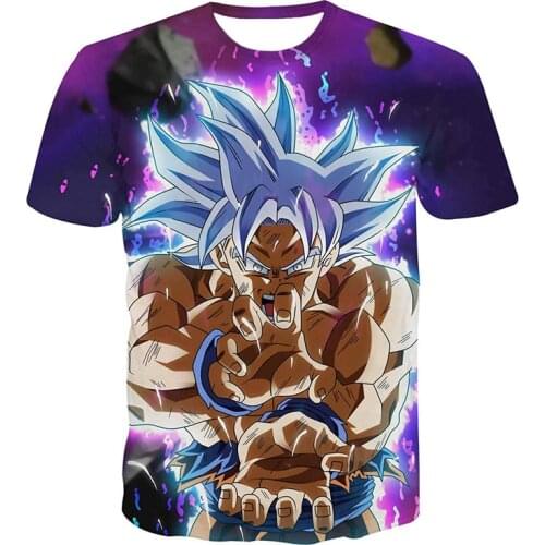 2021 New Z T Shirts Mens Summer Fashion 3D Print Super Saiya God Son Goku Black Zamasu Vegeta Loose T-shirt Casual Tops