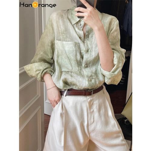 Женские льняные рубашки Hanorange China At AliExpress