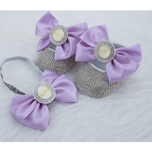 MIYOCAR personalized any text photo can make purple bling baby girl first walker Newborn Infant shoes perfect new born gift SP5