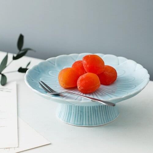 Japanese-style ceramic snack plate home living room fruit tribute plate dessert plate dried fruit salad plates dishes