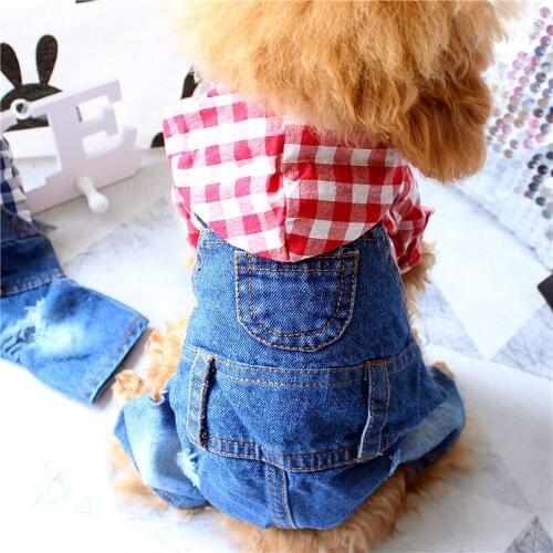 Boy Dog Clothes Jumpsuit Girl Dog Dress Couple Pet Clothing Outfits Spring Summer Dog Costumes Apparel Overalls Pants Dresses