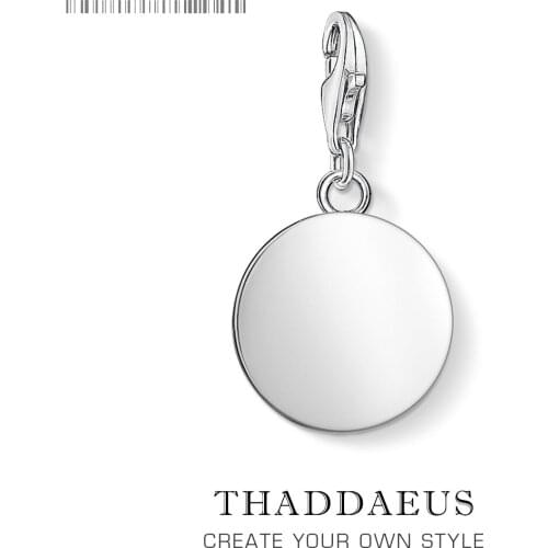 925 Sterling Silver Round Coin Smooth Surface Charm Pendant for Women Simple Dainty Gift Fit Bracelet Necklaces Jewelry Gifts