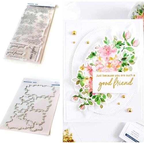 Summer HYDRANGEA and ROSE METAL Cutting Dies Clear Stamps Scrapbooking METAL Cutting Dies Clear Stamps Scrapbooking New Make