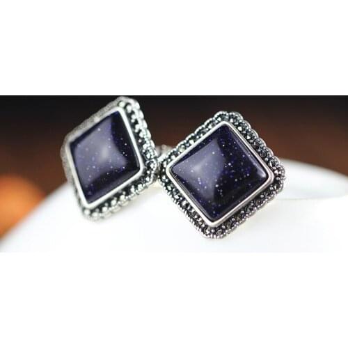 2018 New Earings Fashion Jewelry Product Thai Wholesale 925 Sterling Jewelry Elegant Delicate Lady Sandstone Ear Clip