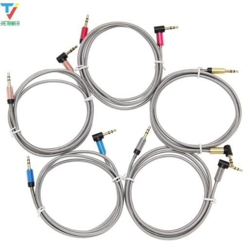 Wholesale Heacy Metal Jack 3.5mm Connector Audio Cable Sound Box Cable Bend-to-Straight Head Connecting Line 300pcs/lot