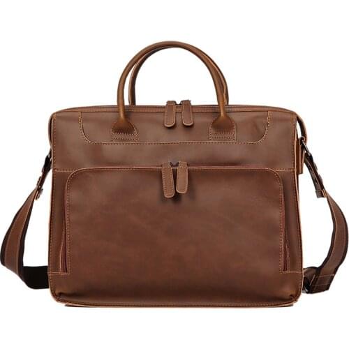 Mens Briefcase Handbag Pu Leather Messenger Travel Bag Business Men Bags Tote Man Casual Crossbody Briefcases