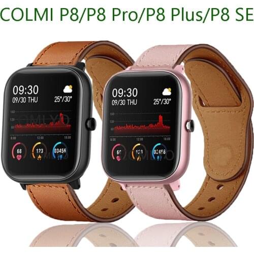 FOR COLMI P8 P8pro p8 plus SE Strap band leather watchband bracelet for DT35 DT35+ wristband belt accessories